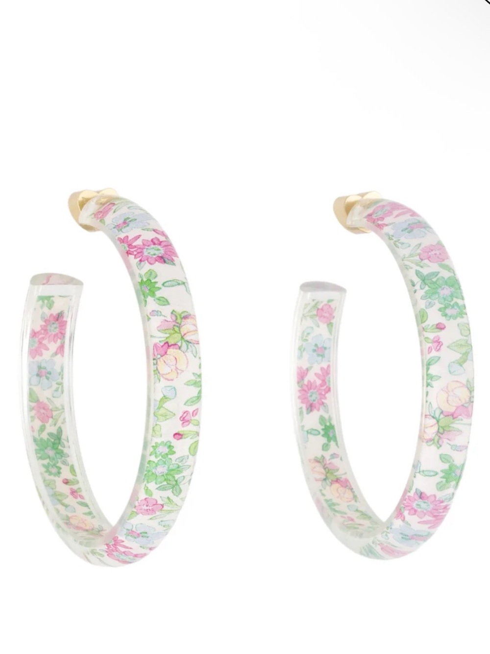 Alison Lou x LoveShackFancy Floral Hoop Earrings